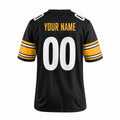 Personalized Pittsburgh Steelers Football Jersey – Black Game Style, Custom Name Patch, Team Name, Number & Logo-4