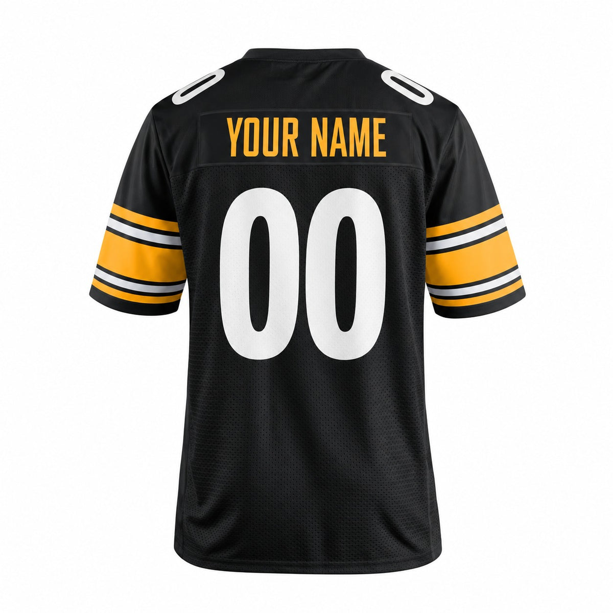 Personalized Pittsburgh Steelers Football Jersey – Black Game Style, Custom Name Patch, Team Name, Number & Logo-4