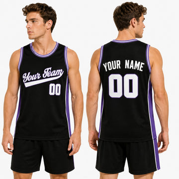 Personalized Sacramento Kings Basketball Jersey - Black Swingman Player Icon Style, Custom Name & Number-1