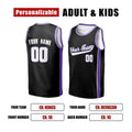 Personalized Sacramento Kings Basketball Jersey - Black Swingman Player Icon Style, Custom Name & Number-2