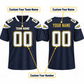Personalized San Diego Chargers Football Jersey – Navy Gridiron Classics Style, Custom Name Patch, Team Name, Number & Logo-2