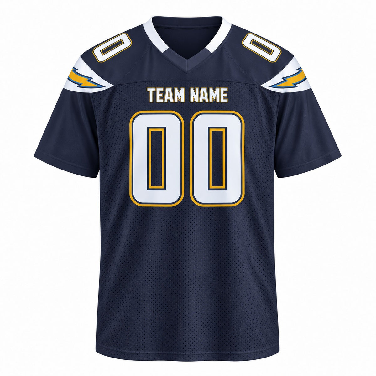 Personalized San Diego Chargers Football Jersey – Navy Gridiron Classics Style, Custom Name Patch, Team Name, Number & Logo-3