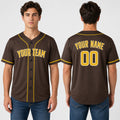 Personalized San Diego Padres Baseball Jersey - Brown Alternate Style, Custom Name & Number-1