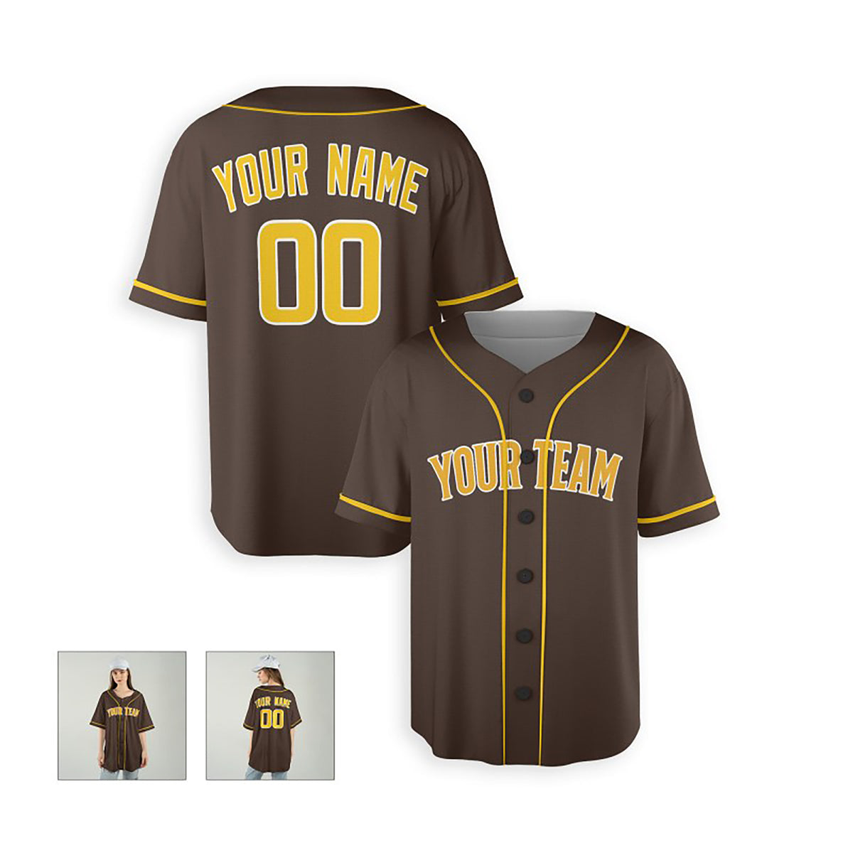 Personalized San Diego Padres Baseball Jersey - Brown Alternate Style, Custom Name & Number-6