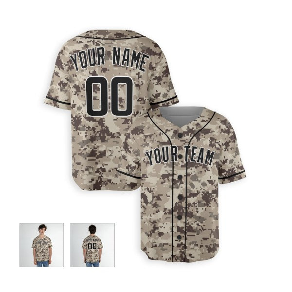 Personalized San Diego Padres Baseball Jersey - Camo USMC Alternate Style, Custom Name & Number-3