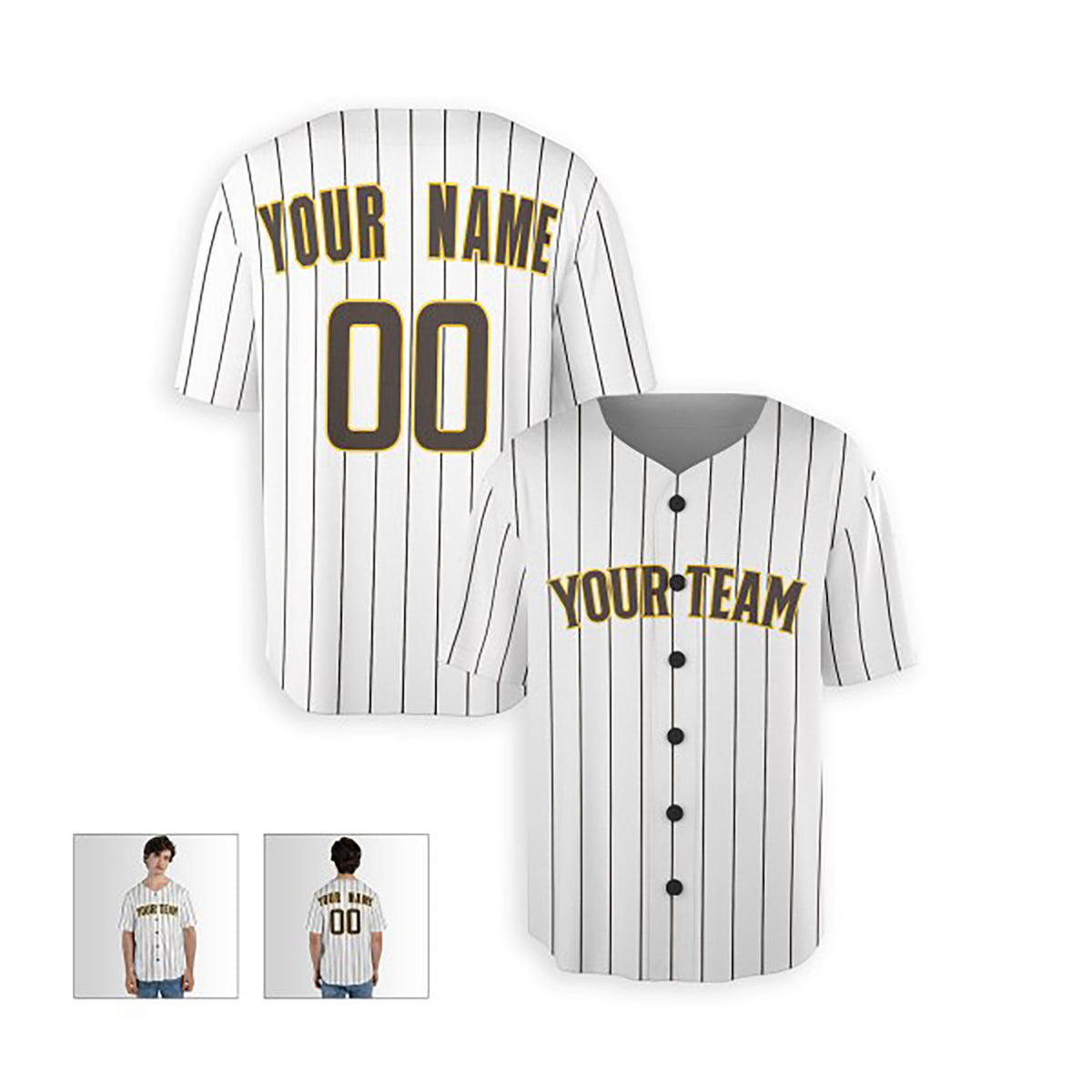 Personalized San Diego Padres Baseball Jersey - White Alternate Style, Custom Name & Number-4