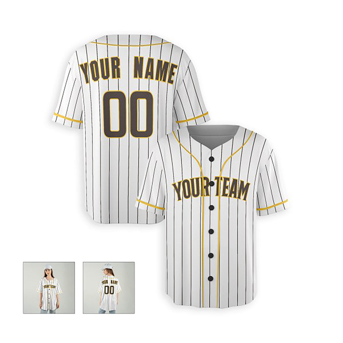 Personalized San Diego Padres Baseball Jersey - White Alternate Style, Custom Name & Number-6