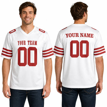 Personalized San Francisco 49ers Football Jersey - White Fan Style, Custom Name & Number-1