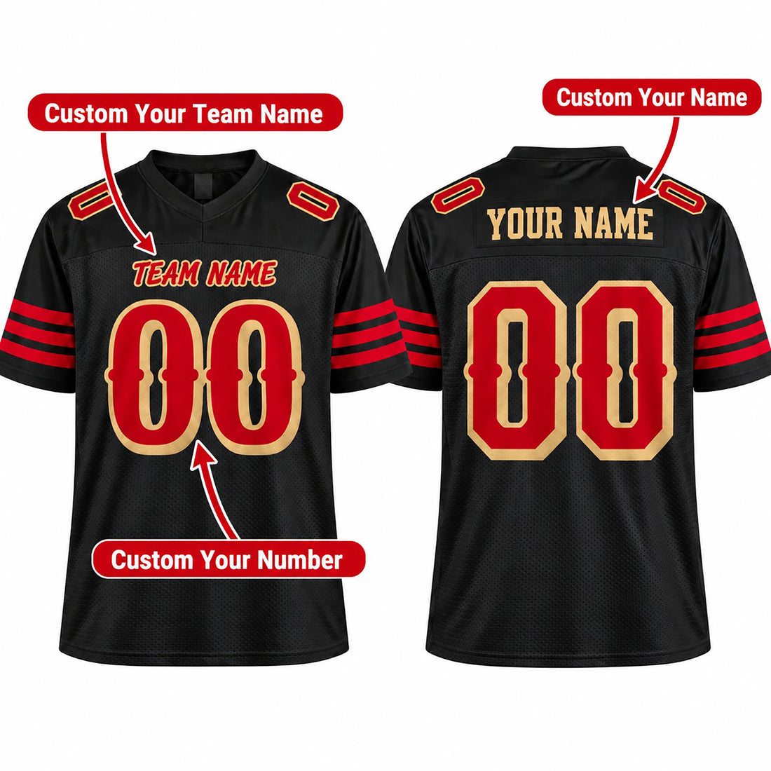 Personalized San Francisco 49ers Football Jersey – Black Rivalries Limited Style, Custom Name Patch, Team Name, Number & Logo-1