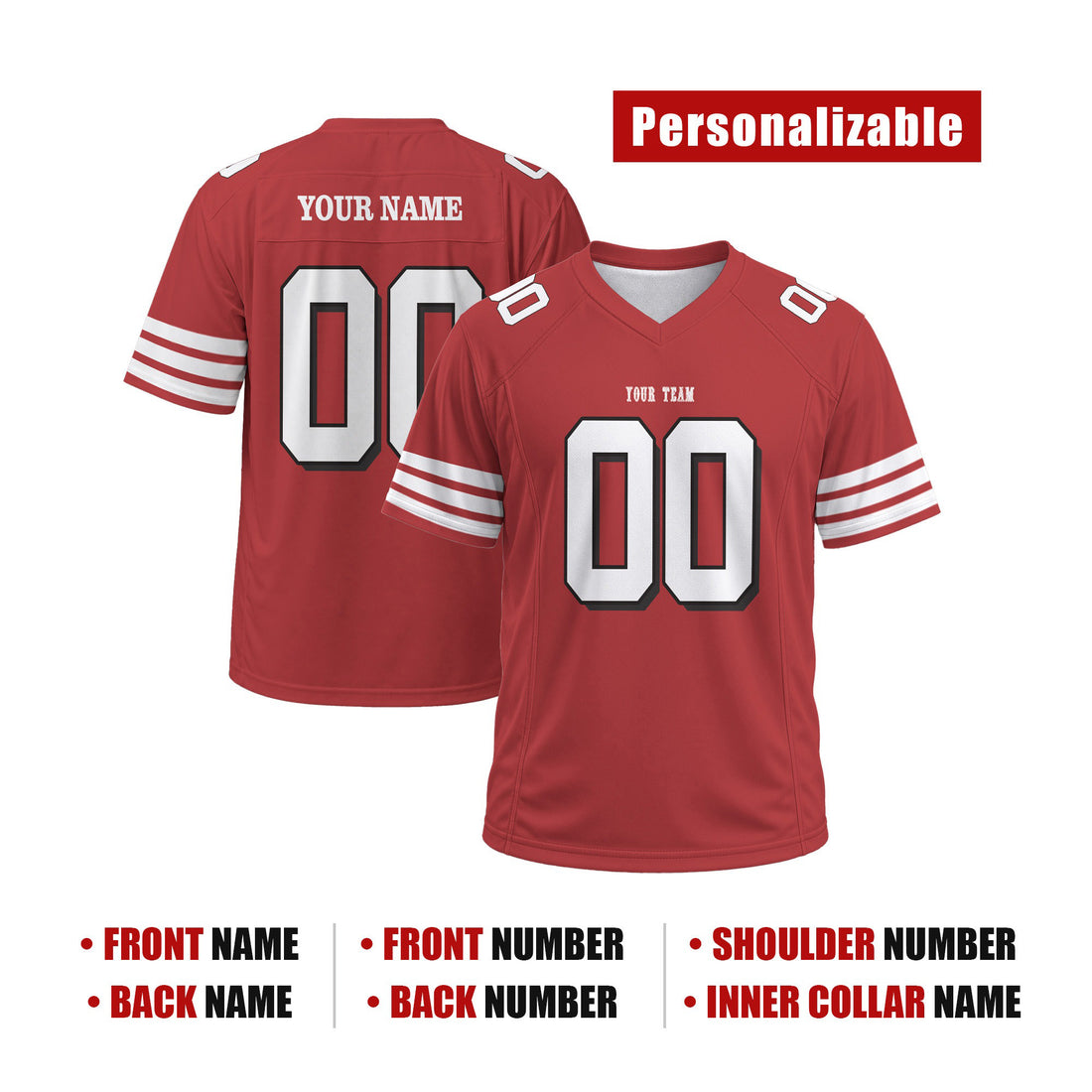 Personalized San Francisco 49ers Football Jersey – Maroon 80th Anniversary Alternate Style, Custom Name & Number-1
