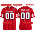 Personalized San Francisco 49ers Football Jersey – Scarlet 80th Anniversary Alternate Style, Custom Name Patch, Team Name, Number & Logo-2