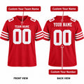 Personalized San Francisco 49ers Football Jersey – Scarlet Style, Custom Name Patch, Team Name, Number & Logo-2