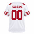 Personalized San Francisco 49ers Football Jersey – White Game Style, Custom Name Patch, Team Name, Number & Logo-4
