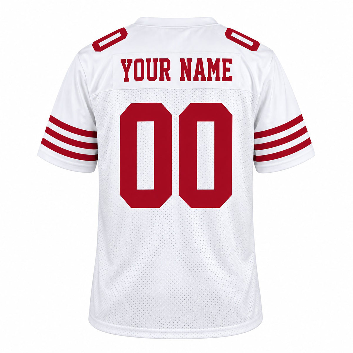 Personalized San Francisco 49ers Football Jersey – White Game Style, Custom Name Patch, Team Name, Number & Logo-4