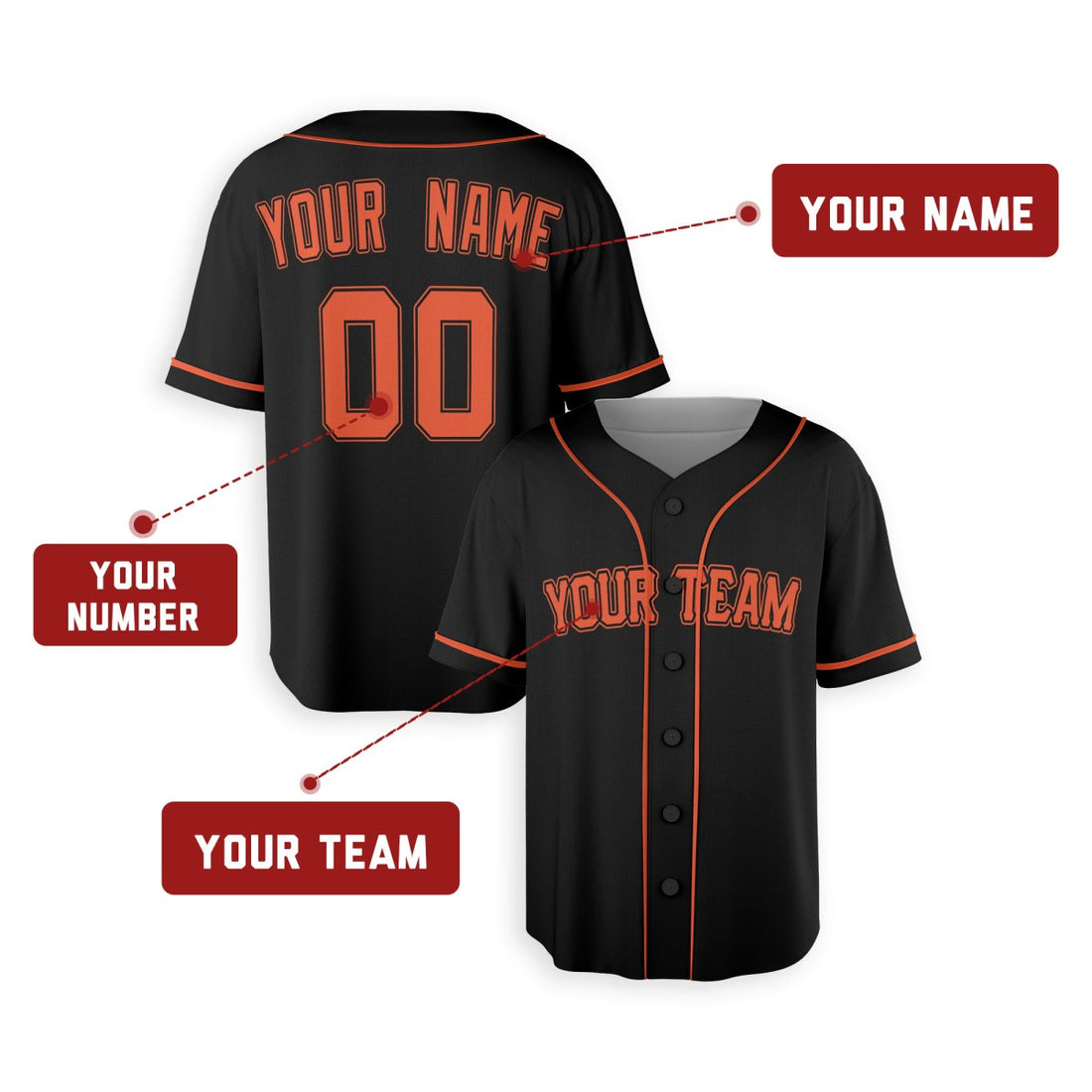 Personalized San Francisco Giants Baseball Jersey - Black Home Style, Custom Name & Number-1