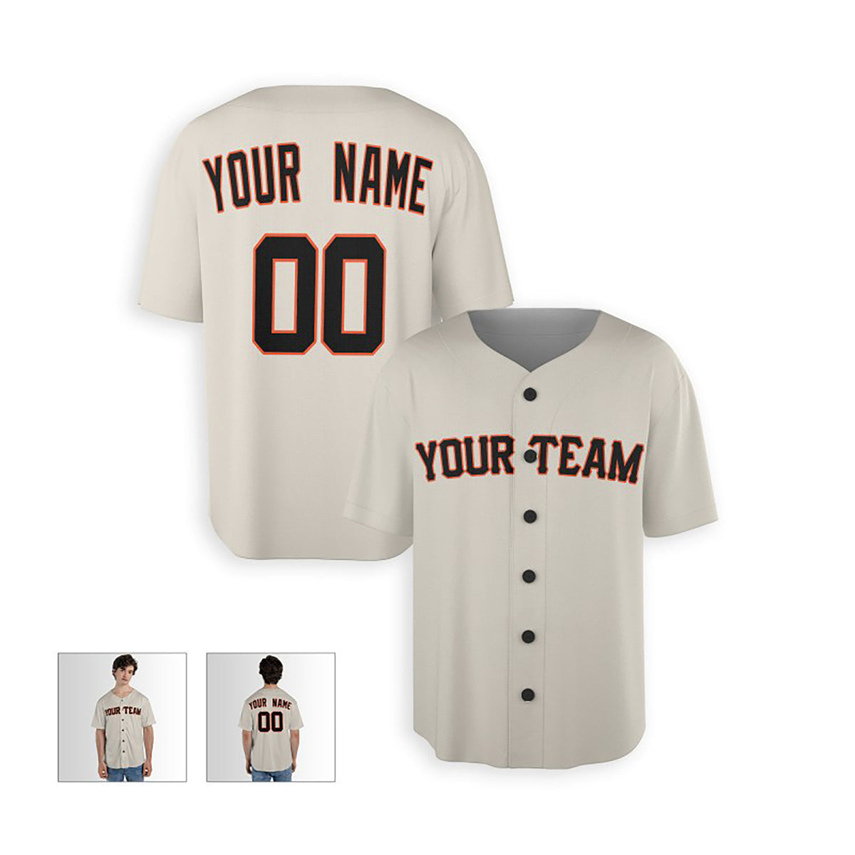 Personalized San Francisco Giants Baseball Jersey - Cream Home Style, Custom Name & Number-3