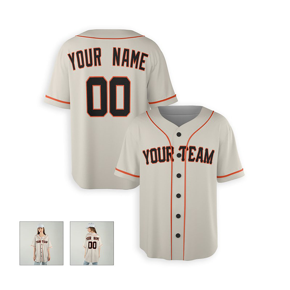 Personalized San Francisco Giants Baseball Jersey - Cream Home Style, Custom Name & Number-5
