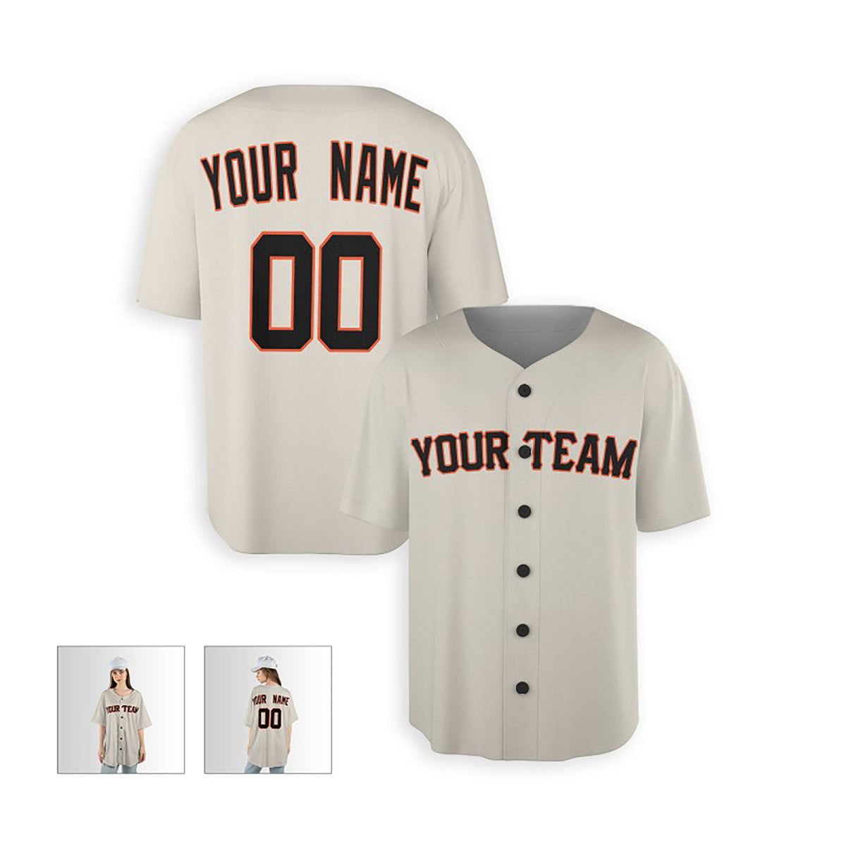 Personalized San Francisco Giants Baseball Jersey - Cream Home Style, Custom Name & Number-6