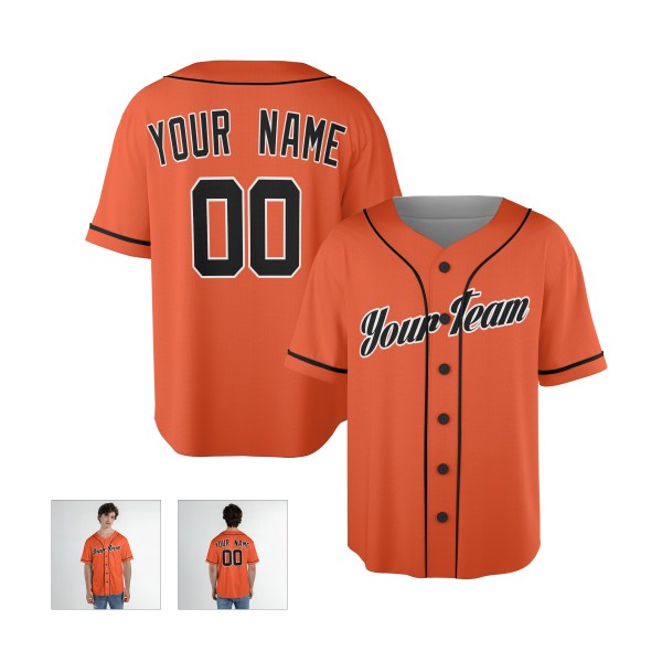 Personalized San Francisco Giants Baseball Jersey - Orange Cooperstown Style, Custom Name & Number-3