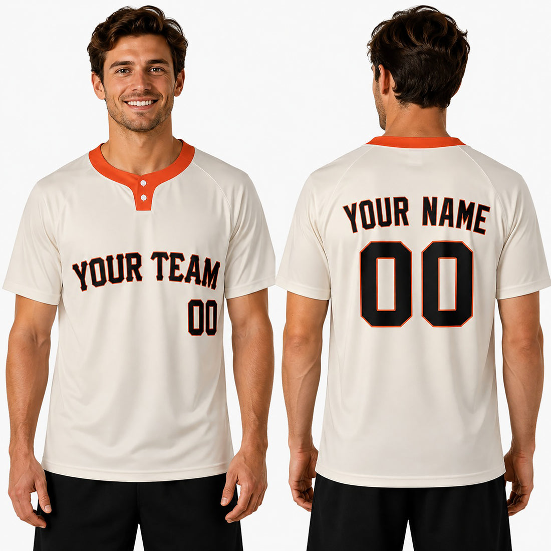 Personalized San Francisco Giants Two-Button Baseball Jersey - Home Style, Custom Name & Number-1