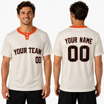 Personalized San Francisco Giants Two-Button Baseball Jersey - Home Style, Custom Name & Number-1
