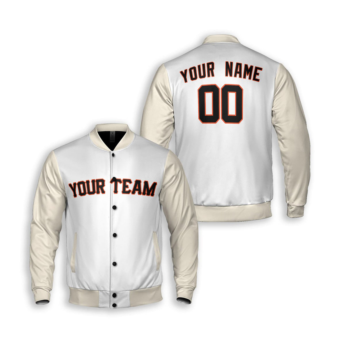 Personalized San Francisco Giants Varsity Jacket – White Cream Home Style, Custom Name & Number-2