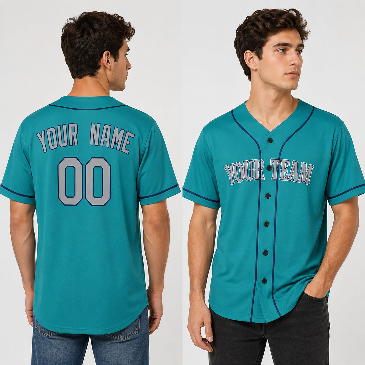 Personalized Seattle Mariners Baseball Jersey - Aqua Green Alternate Style, Custom Name & Number-1