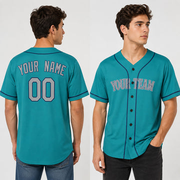 Personalized Seattle Mariners Baseball Jersey - Aqua Green Alternate Style, Custom Name & Number-1