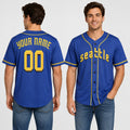 Personalized Seattle Mariners Baseball Jersey - Blue City Connect Style, Custom Name & Number-1