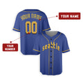 Personalized Seattle Mariners Baseball Jersey - Blue City Connect Style, Custom Name & Number-2