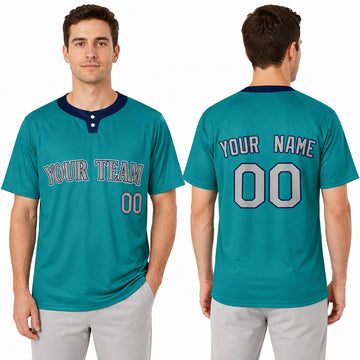 Personalized Seattle Mariners Two-Button Baseball Jersey - Alternate Style, Custom Name & Number-1