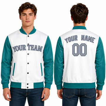 Personalized Seattle Mariners Varsity Jacket – White Green Alternate Style, Custom Name & Number-1