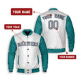 Personalized Seattle Mariners Varsity Jacket – White Green Alternate Style, Custom Name & Number-2