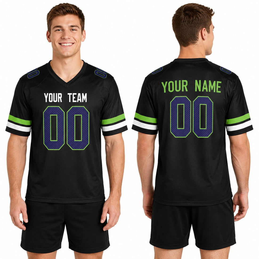 Personalized Seattle Seahawks Football Jersey - Black Super Bowl LX Carbon Fashion Game Style, Custom Name & Number-1