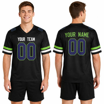 Personalized Seattle Seahawks Football Jersey - Black Super Bowl LX Carbon Fashion Game Style, Custom Name & Number-1
