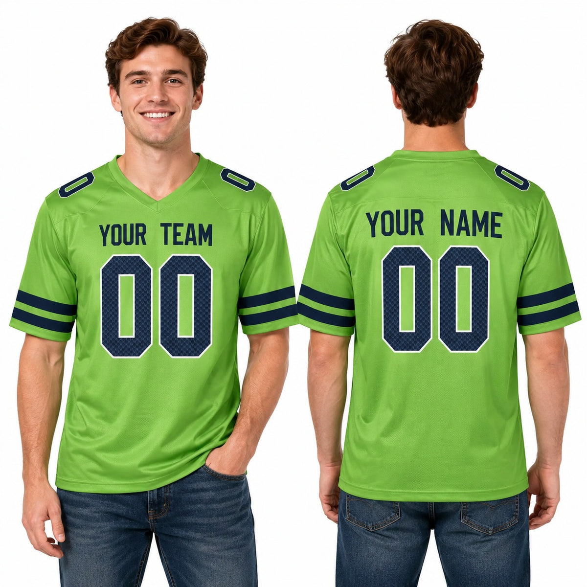 Personalized Seattle Seahawks Football Jersey - Neon Green 50th Season Alternate Style, Custom Name & Number-1