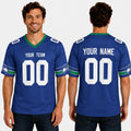 Personalized Seattle Seahawks Football Jersey - Royal Retro Style, Custom Name & Number-1