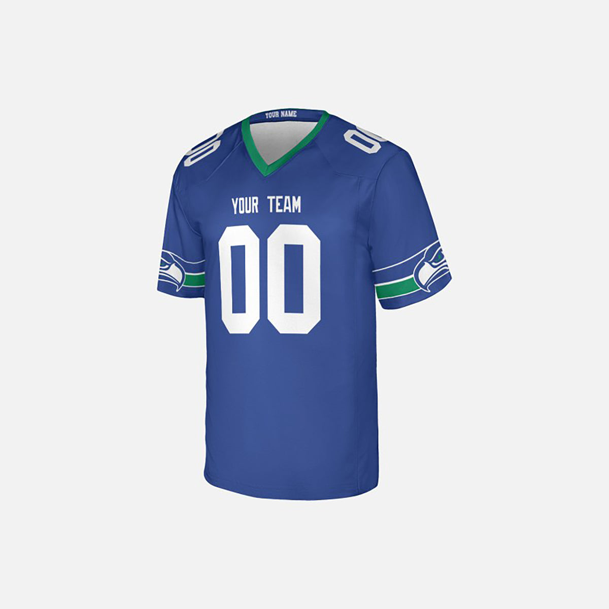 Personalized Seattle Seahawks Football Jersey - Royal Retro Style, Custom Name & Number-3