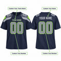 Personalized Seattle Seahawks Football Jersey – College Navy Game Style, Custom Name Patch, Team Name, Number & Logo-2