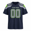 Personalized Seattle Seahawks Football Jersey – College Navy Game Style, Custom Name Patch, Team Name, Number & Logo-3