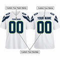 Personalized Seattle Seahawks Football Jersey – White Game Style, Custom Name Patch, Team Name, Number & Logo-2