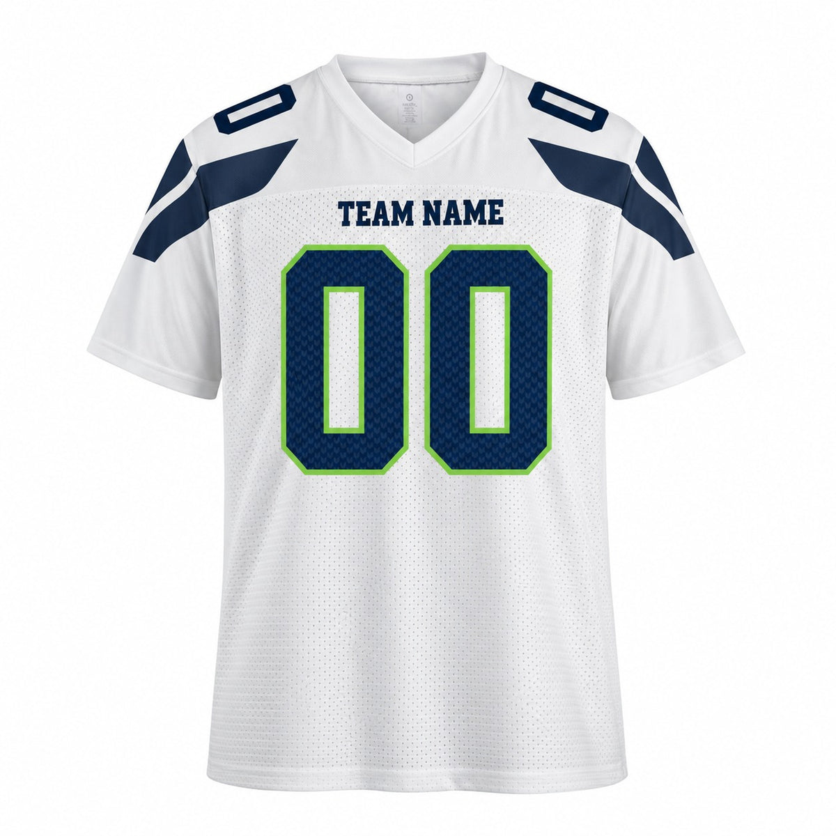 Personalized Seattle Seahawks Football Jersey – White Game Style, Custom Name Patch, Team Name, Number & Logo-3