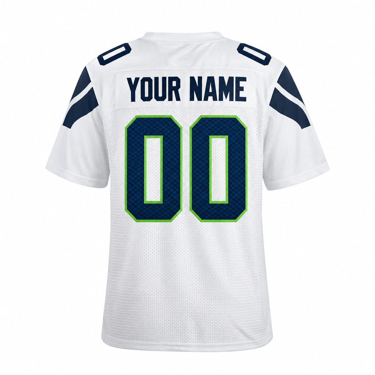 Personalized Seattle Seahawks Football Jersey – White Game Style, Custom Name Patch, Team Name, Number & Logo-4