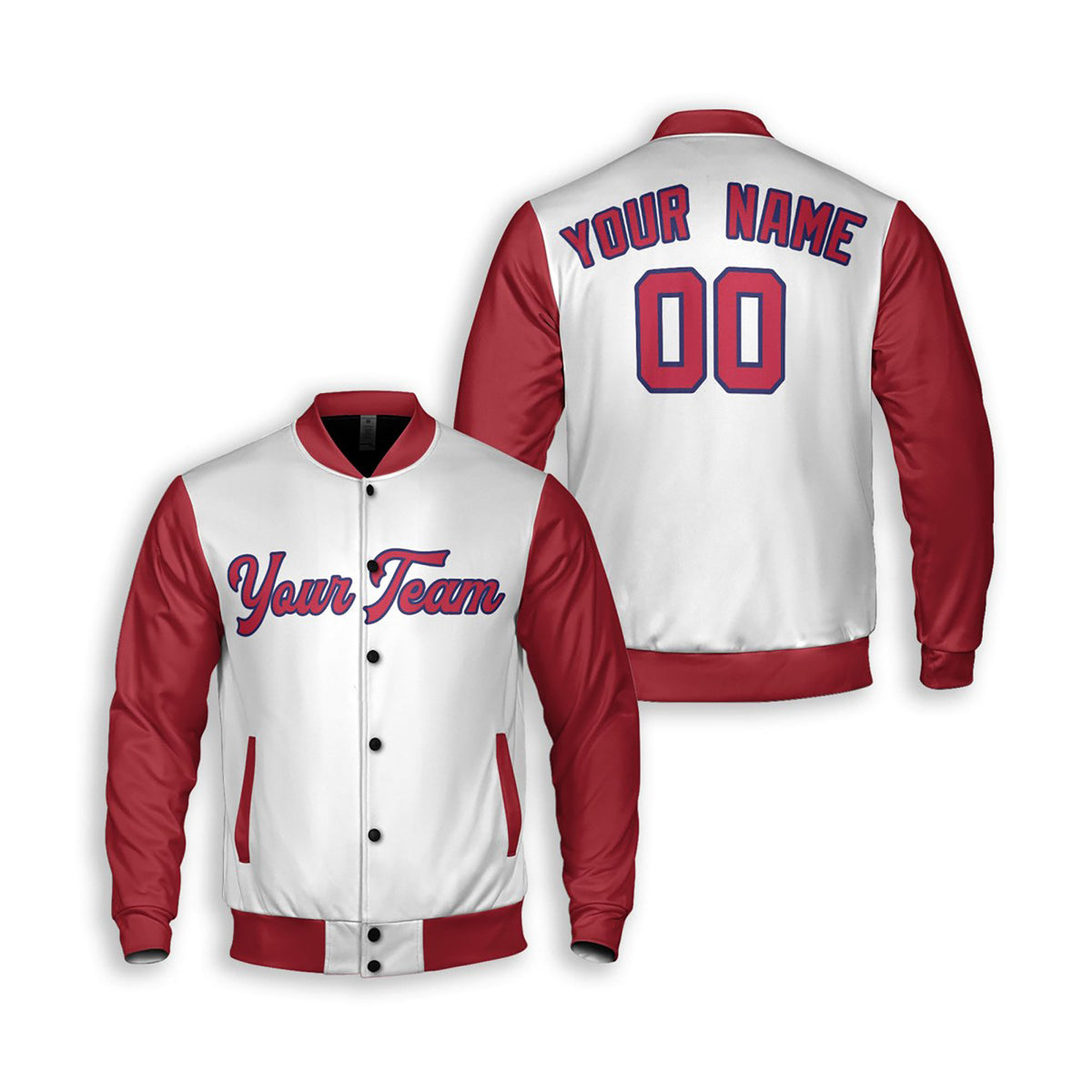 Personalized St. Louis Cardinals Varsity Jacket – White Red Alternate Style, Custom Name & Number-3