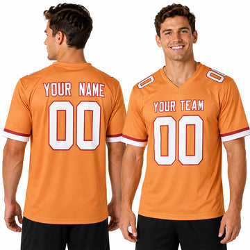 Personalized Tampa Bay Buccaneers Football Jersey - Orange Retro Style, Custom Name & Number-1