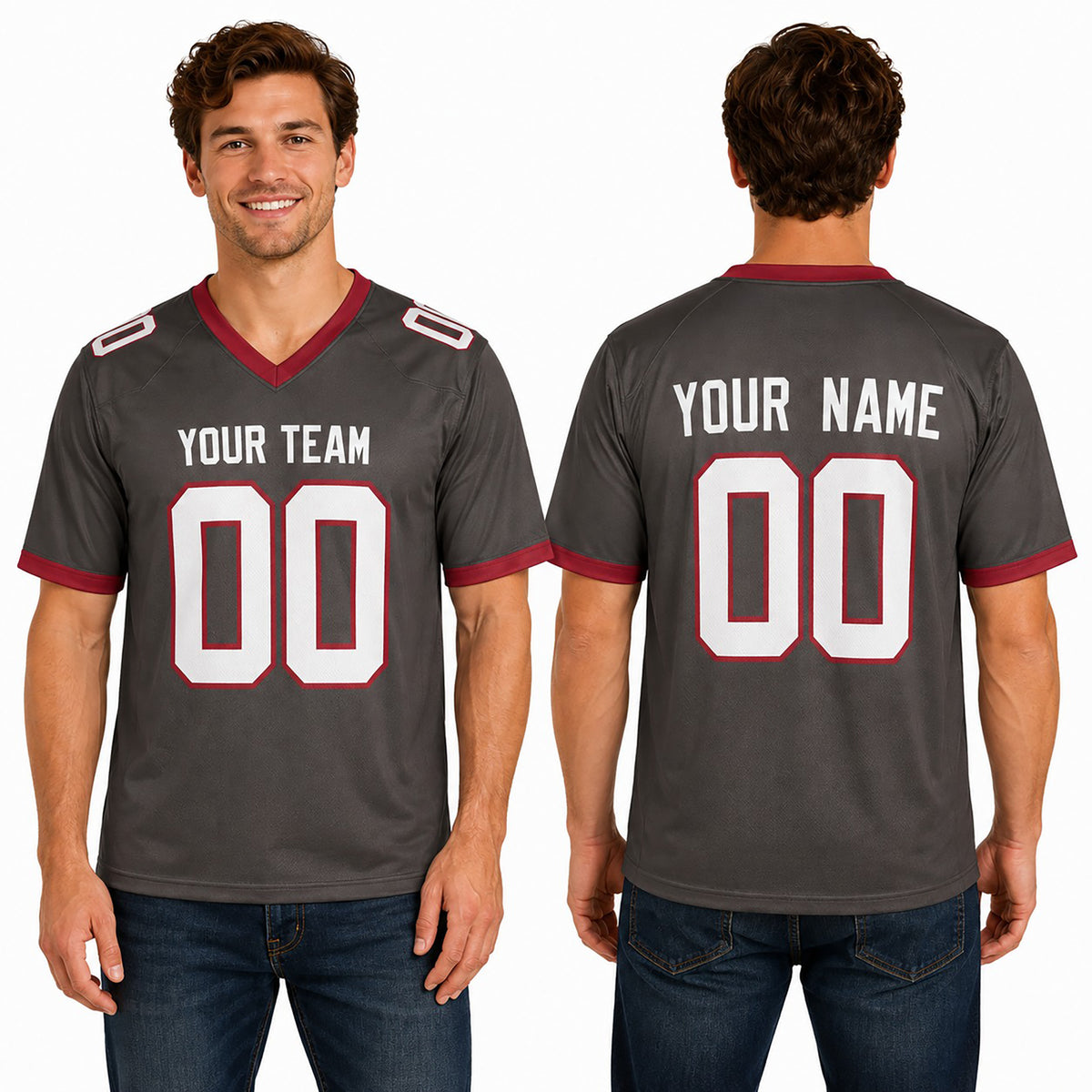 Personalized Tampa Bay Buccaneers Football Jersey - Pewter Alternate Style, Custom Name & Number-1