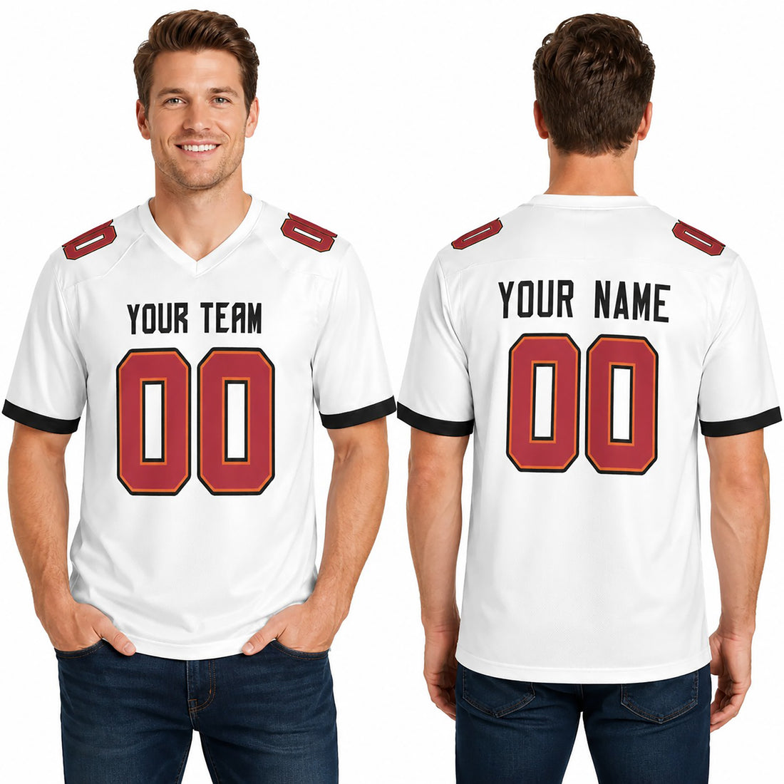 Personalized Tampa Bay Buccaneers Football Jersey - White Fan Style, Custom Name & Number-1