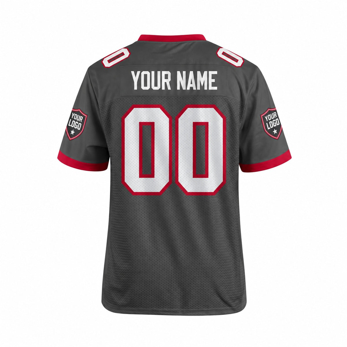 Personalized Tampa Bay Buccaneers Football Jersey – Pewter Alternate Style, Custom Name Patch, Team Name, Number & Logo-4