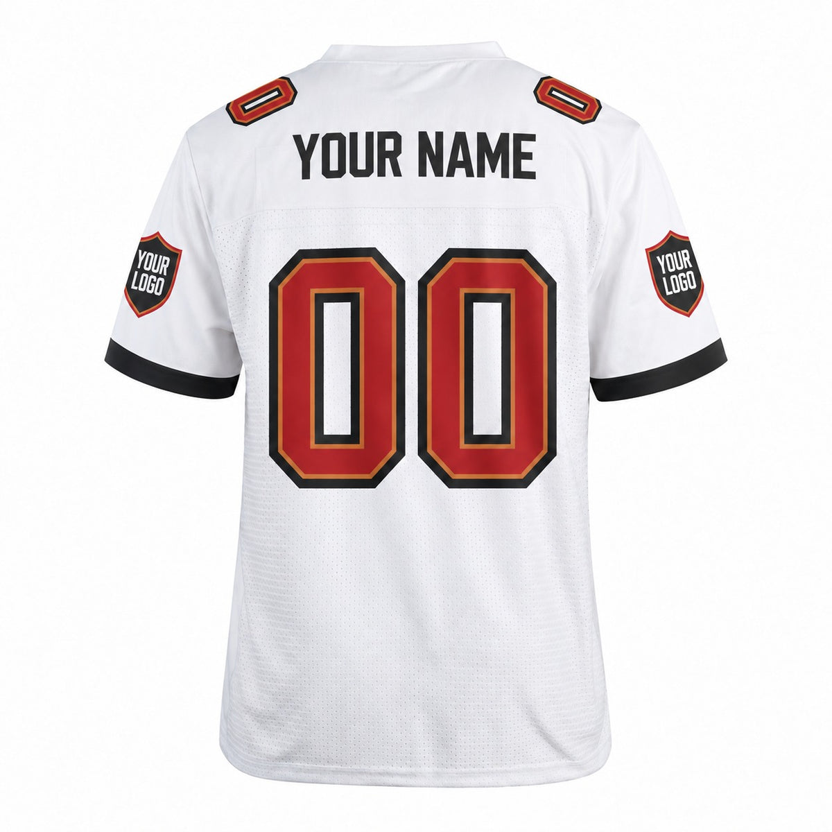 Personalized Tampa Bay Buccaneers Football Jersey – White Game Style, Custom Name Patch, Team Name, Number & Logo-4