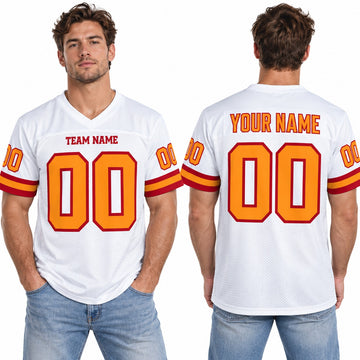 Personalized Tampa Bay Buccaneers Football Jersey – White Vapor F.U.S.E. Elite Style, Custom Name Patch, Team Name, Number & Logo-1